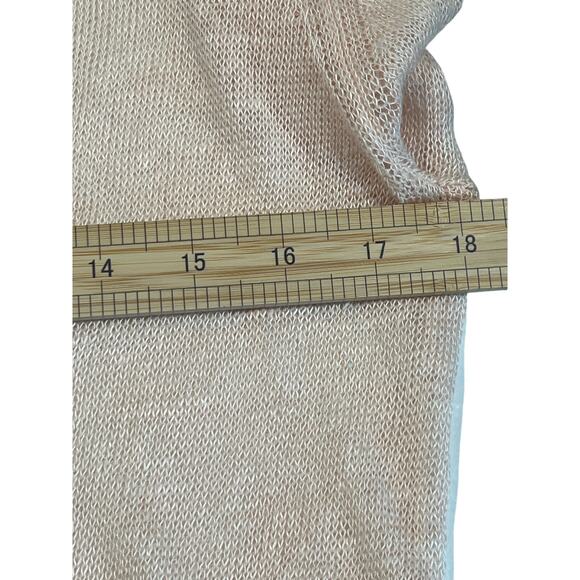 J Crew Sheer Pastel Pink 100% Linen Cardigan Sweater Women's Size M Quiet Luxury - Picture 7 of 8